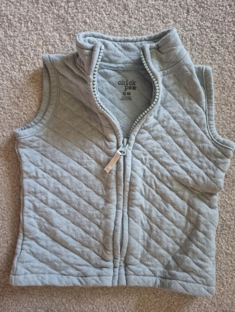 Chick Pea Quilted Light Sage Toddler Vest
